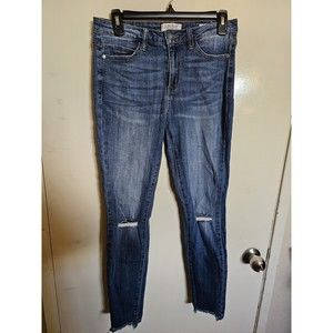 Judy Blue Skinny Fit Jeans Womens 7/28 Denim High Rise Medium Wash Distressed